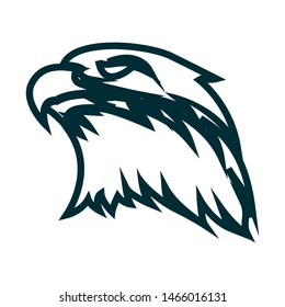 Eagle line art logo design. Eagle head outline vector illustration. Eagle head minimalist icon design