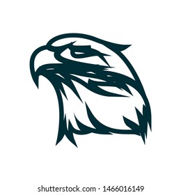 Eagle line art logo design. Eagle head outline vector illustration. Eagle head minimalist icon design