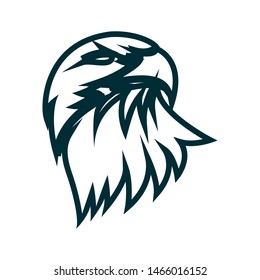 Eagle line art logo design. Eagle head outline vector illustration. Eagle head minimalist icon design