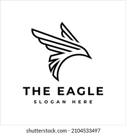 Eagle Line Art Logo Design Template