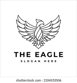 Eagle Line Art Logo Design Template