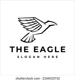 Eagle Line Art Logo Design Template