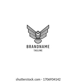 Eagle line art logo template with background white