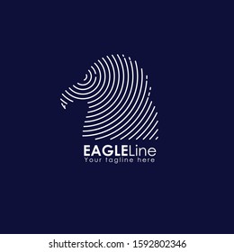 Eagle line art logo vector design template. Animal Technology Logo Element