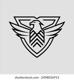 eagle line art silhouette vector logo illustration
