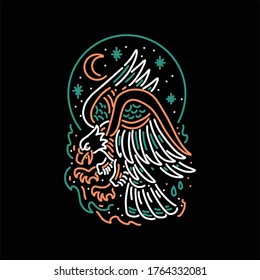 eagle line art vector design