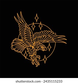 eagle line art vector design