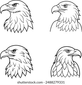 Eagle Line art vector illustration desin template color page