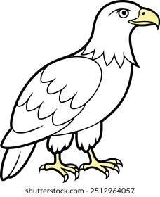 Eagle line art vector illustration with bold outline
