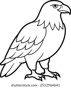 Eagle line art vector illustration hunting symbol