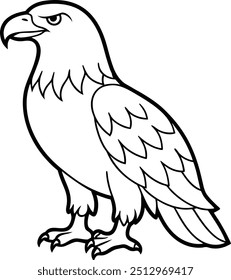 Ilustración vectorial de arte de línea de águila para diseño de logotipo