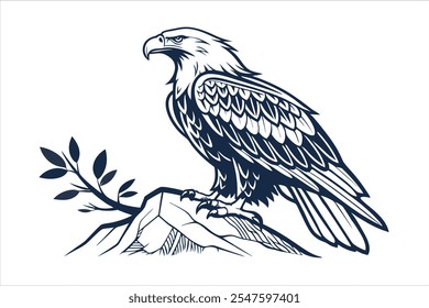Eagle Line Art Vector Illustration