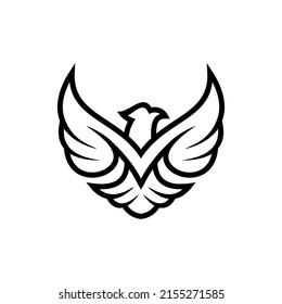 Ilustración del logotipo del vector de arte de línea de águila.Este logotipo es adecuado para empresas
