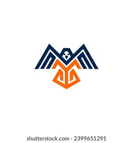 Eagle line art vector logo. minimalist, modern and elegant. can be used in all industries