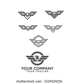 eagle line for business logo vector