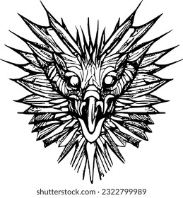 eagle line handrawn symbol tatoo and t-shirt design