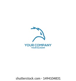 Eagle Line Head Logo Design Vector