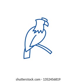 Eagle line icon concept. Eagle flat  vector symbol, sign, outline illustration.