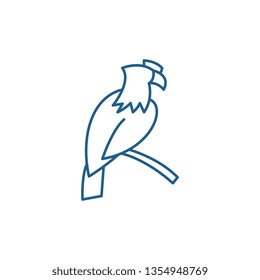 Eagle line icon concept. Eagle flat  vector symbol, sign, outline illustration.