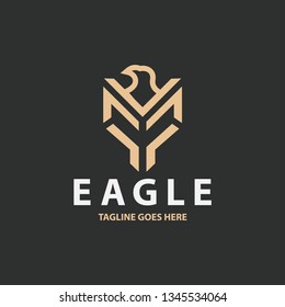 Eagle line logo design template. Vector illustration