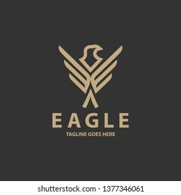 Eagle line logo design template. Vector illustration