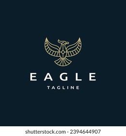 Eagle line logo design template flat vector