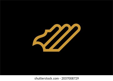 Eagle line logo design vector. Wild bird illustration symbol. Gold eagle outline vector icon.