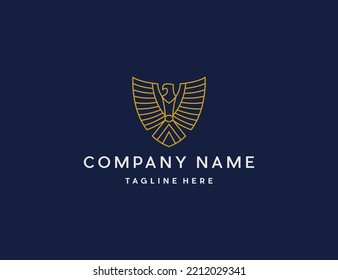 Eagle line logo design vector template