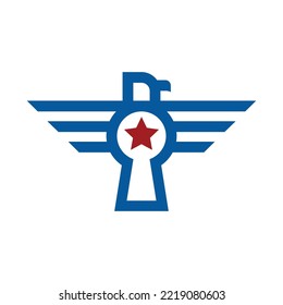eagle line logo design vector template