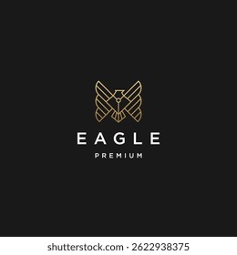 Eagle line logo icon design template flat vector