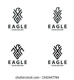 Eagle line logo. Eagle icon. Vector illustration