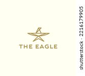 Eagle line logo, the rank of special elite troops in gold, simple and elegant