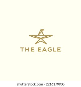 Eagle line logo, the rank of special elite troops in gold, simple and elegant