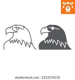 Eagle line and solid icon, outline style icon for web site or mobile app, independence day and bird, eagle vector icon, simple vector illustration, vector graphics with editable strokes.