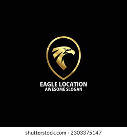 eagle location with luxury logo design line art 