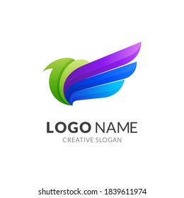 eagle logo with 3d colorful style
