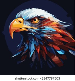 Eagle logo 3D vector illustration