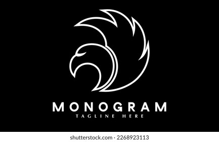 Adler-Logo-abstrakte Monogramm-Vektorvorlage