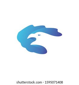 Eagle Logo with abstract shape template design