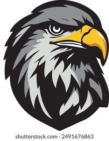 Eagle logo, angry eagle vector art illustration.