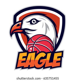 Eagle Logo Basketball Team Stock Vector (Royalty Free) 635751455 ...