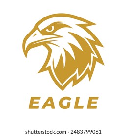 Eagle Logo. Bird, Falcon or Hawk Head Badge Emblem.