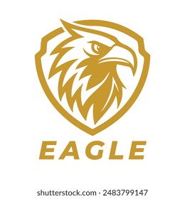 Logo Eagle. Emblema de insignia de pájaro, halcón o cabeza de halcón.