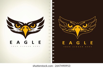 Vector de pájaro con logo de águila. Diseño animal