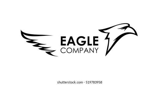 Eagle Logo black outlines - icon, sign, symbol. Vector illustration