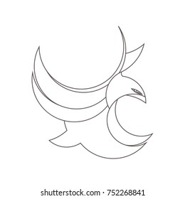 Eagle Logo black outlines - icon, sign, symbol. Vector illustration