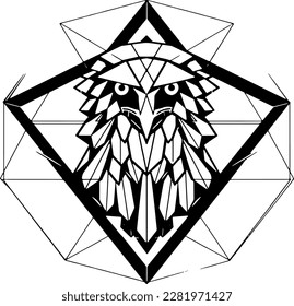 Eagle logo black white geometric 02