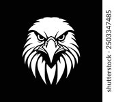 eagle logo. black and white eagle head. flat design style. suitable for games, top ups, shops, brands. vector design template