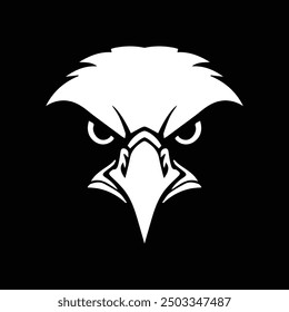 eagle logo. black and white eagle head. flat design style. suitable for games, top ups, shops, brands. vector design template