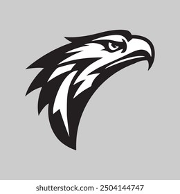 eagle logo. black and white eagle head. flat design style. suitable for games, top ups, shops, brands. vector design template
